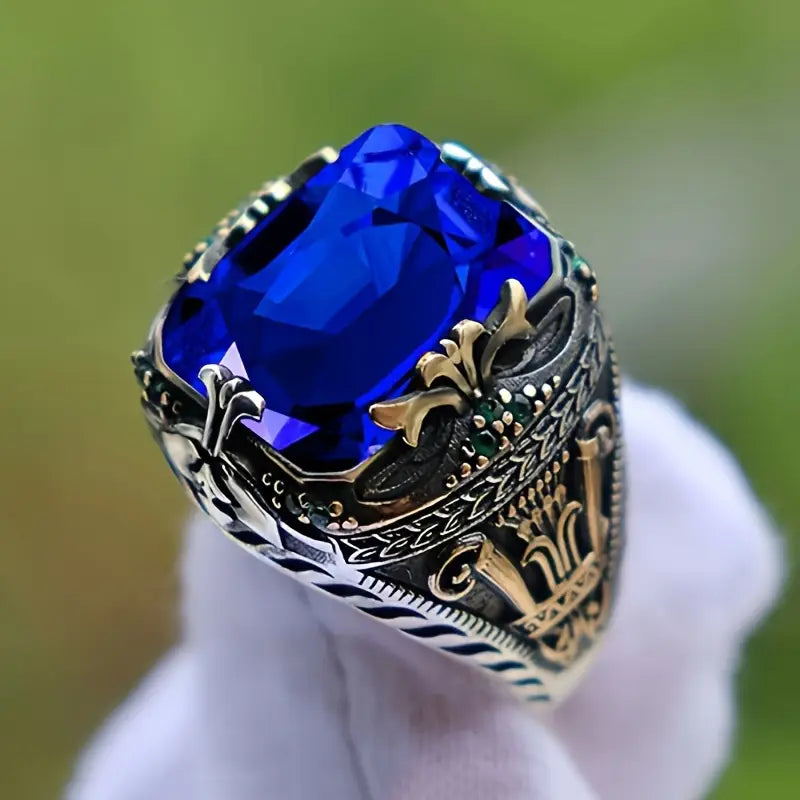 Vintage Safir Ring i Sølv