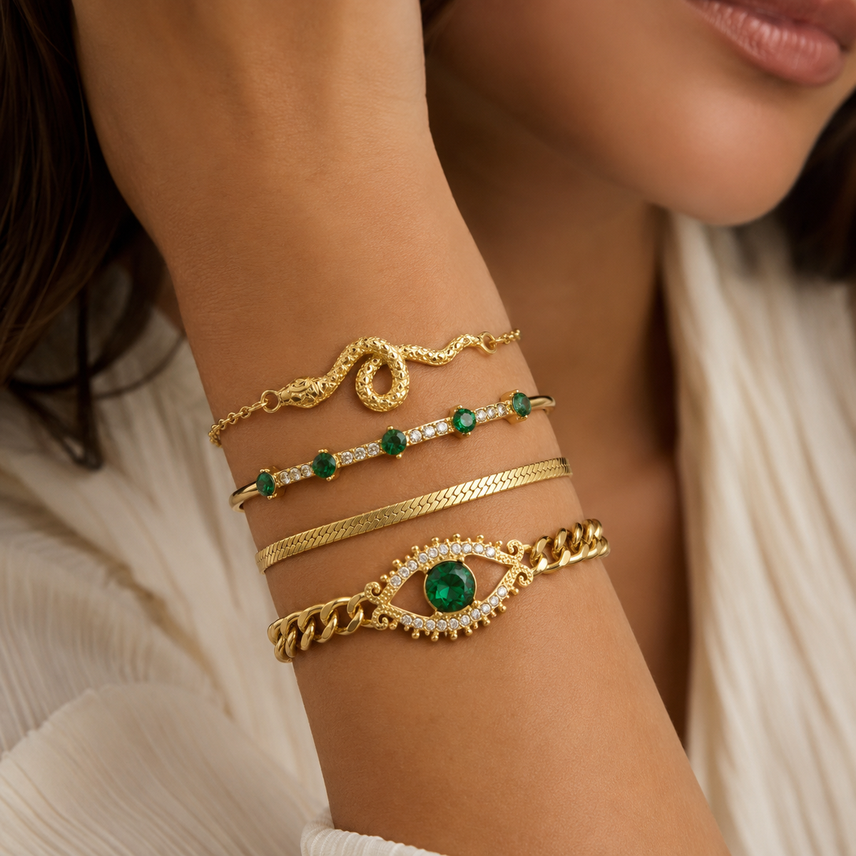 Serpina Veyra Armbåndsæt | Guld
