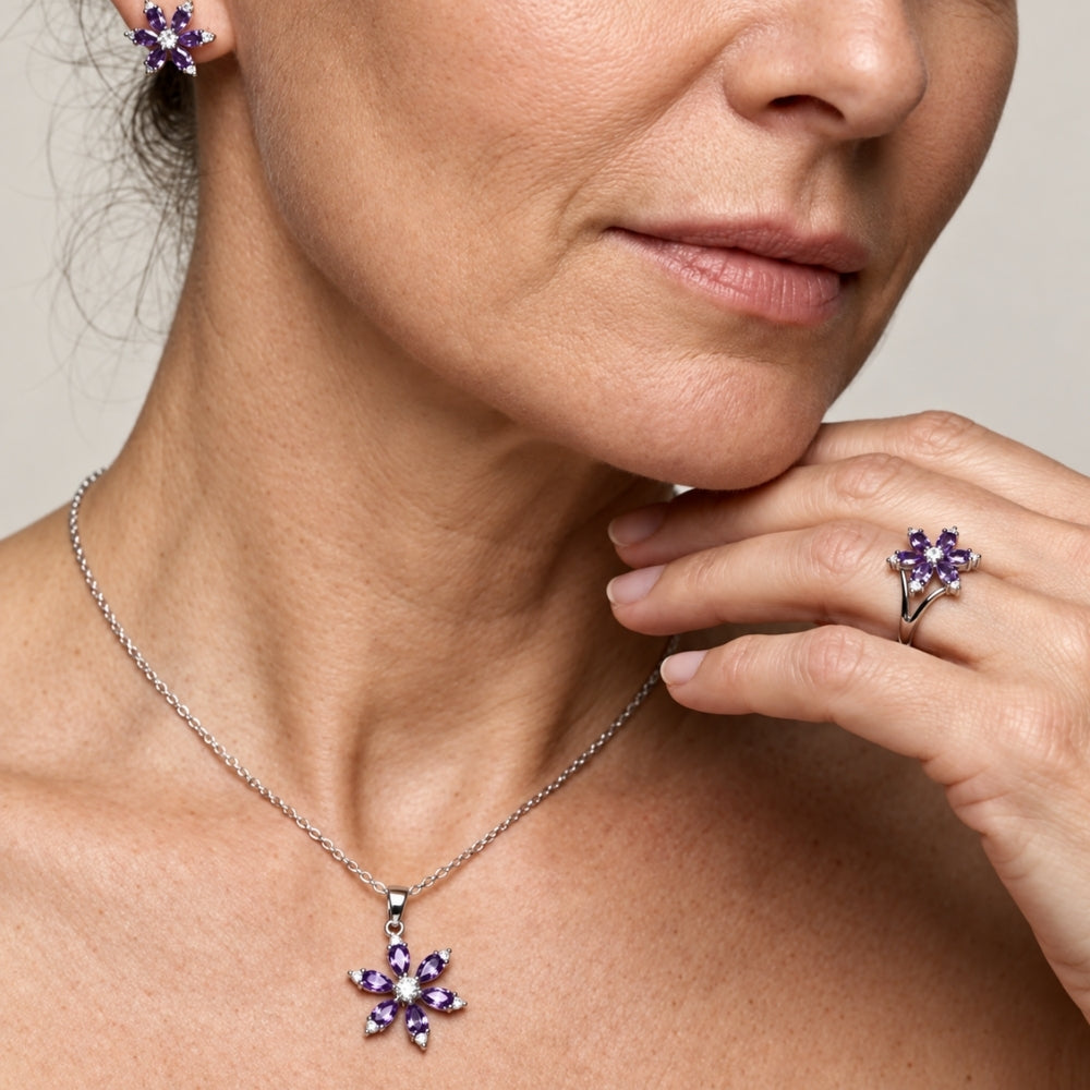 Amethyst Bloom Smykkesæt