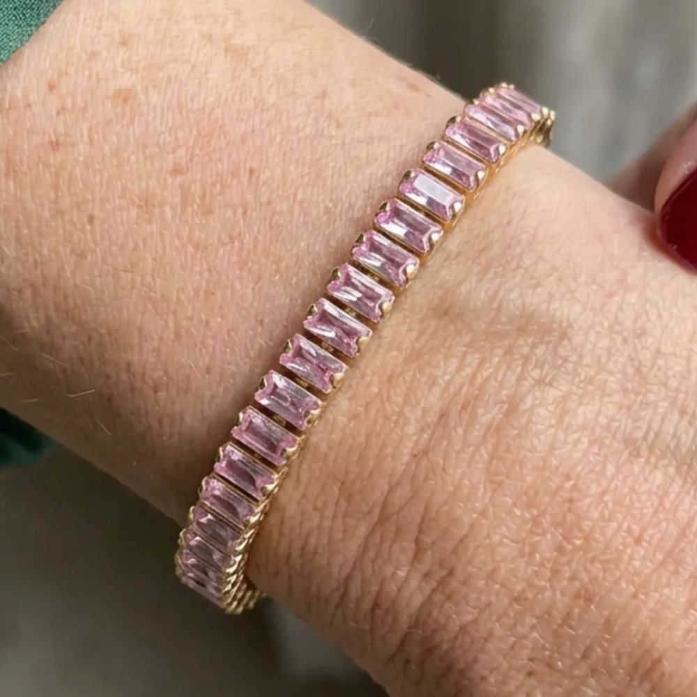 Pink Sapphire Vertéa Tennis Armbånd