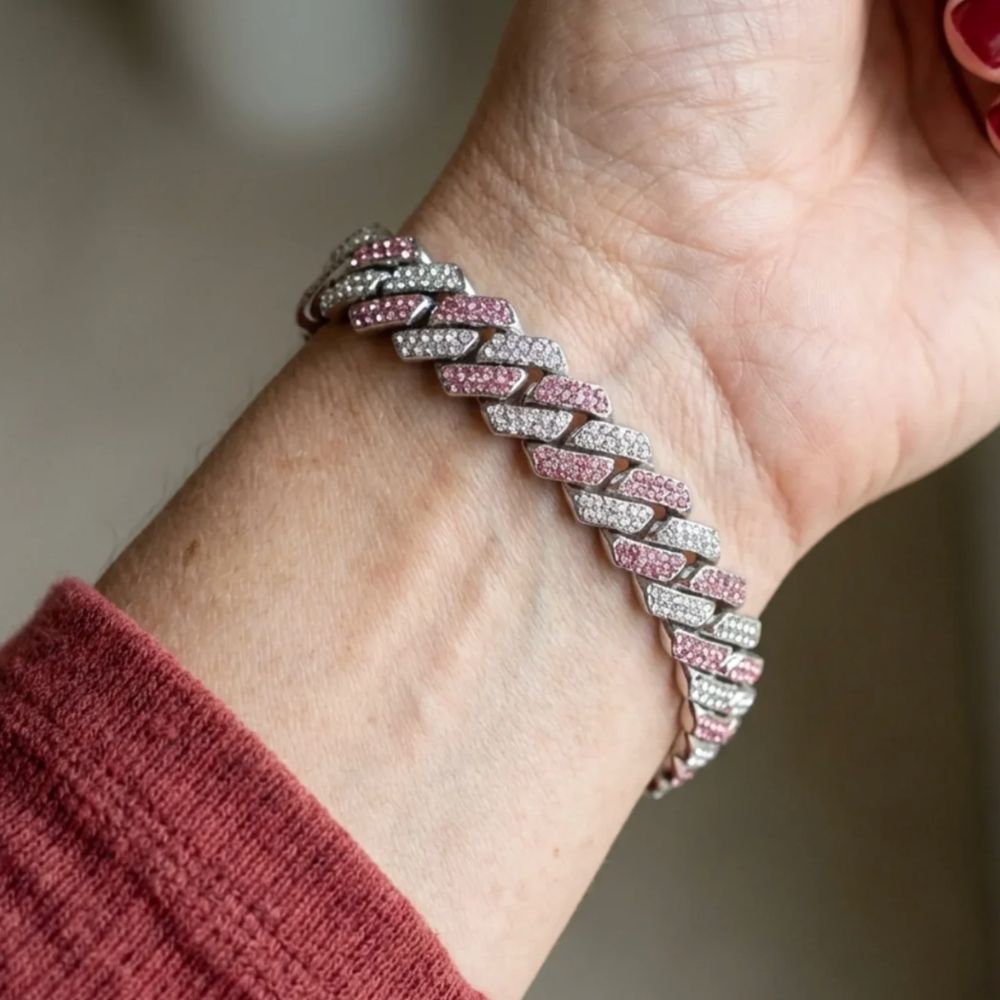 Pink Shimmer Cuban Armbånd