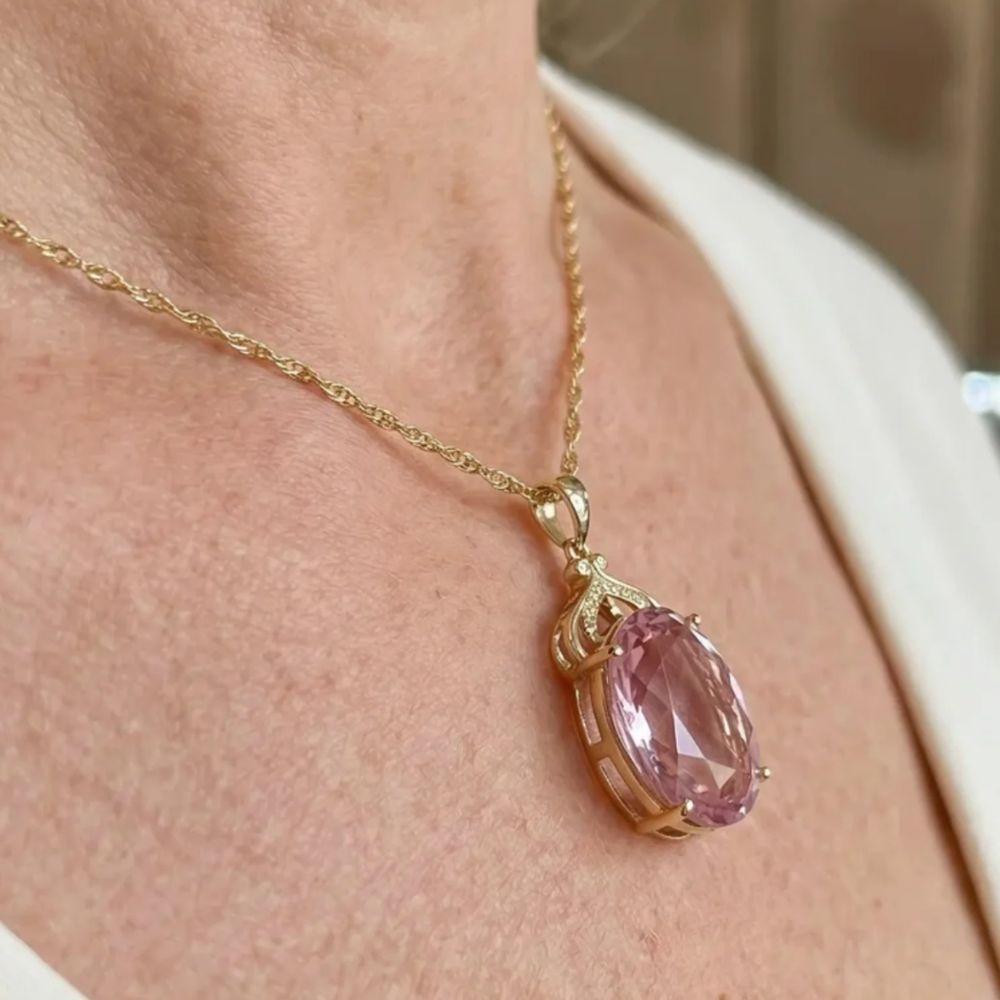 Pink Sapphire Imperial Oval Halskæde