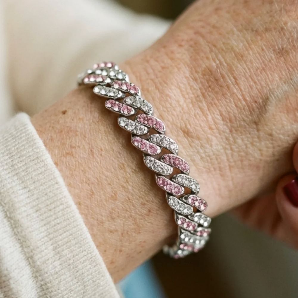 Arctic Blush Cuban Armbånd