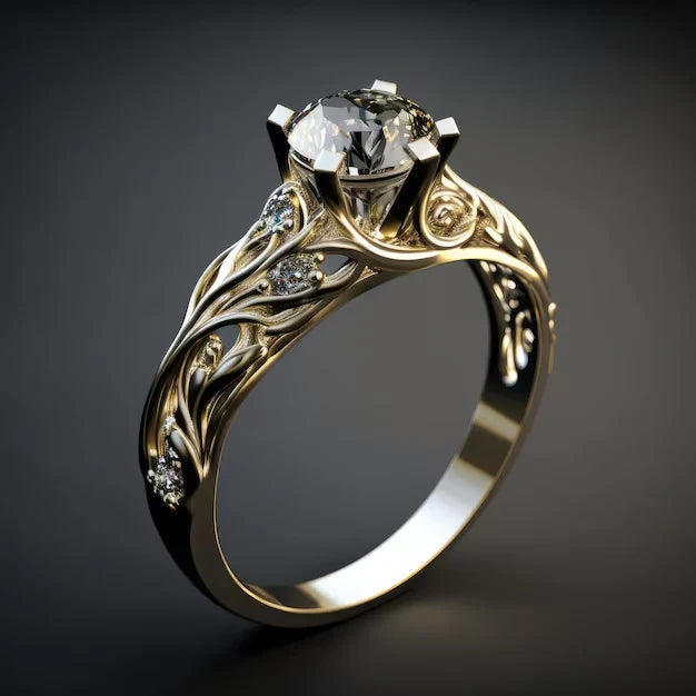 Eksklusiv Eksotisk Zirkonia Ring | Guld