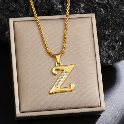 Krystal Accent Initial Halskæde | Guld