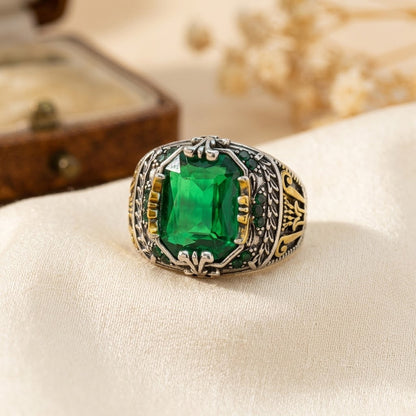 Vintage Smaragd Ring i Sølv