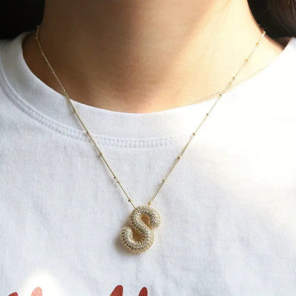 Sæt de Collar med Initial type Boble | Guld