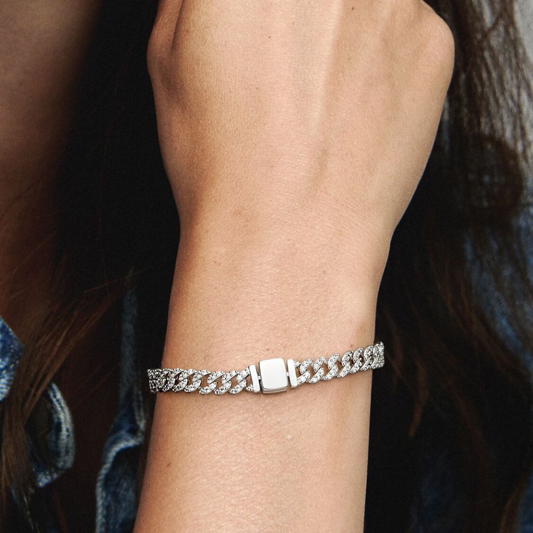 Cuban Pavé Armbånd | Guld