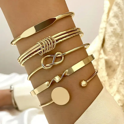 Sæt de Pulseras Elegancia Anudada | Guld