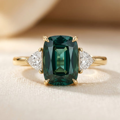Solitær Ring med Smaragd i Guld