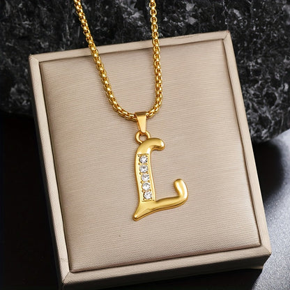 Krystal Accent Initial Halskæde | Guld