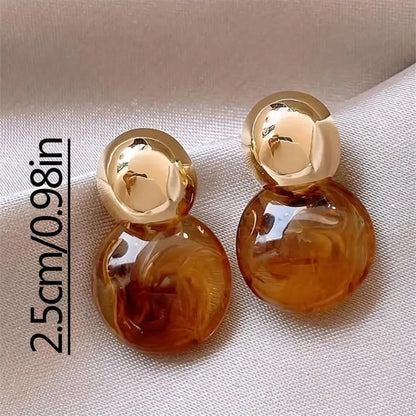Aurélie Amber Drop Øreringe | Guld