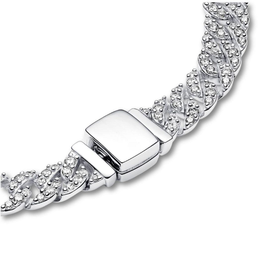 Cuban Pavé Armbånd | Guld