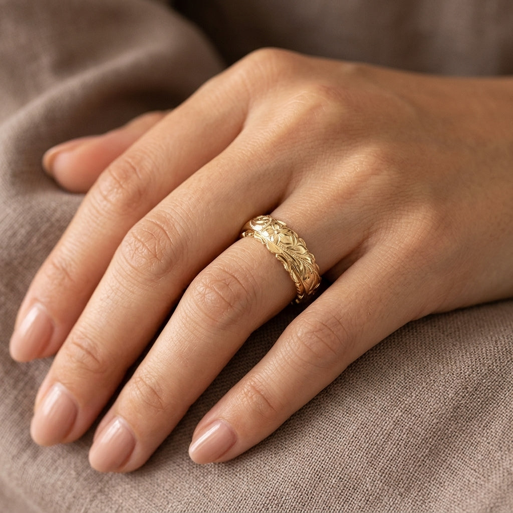 Blomst Ring Gammel Guld | Guld