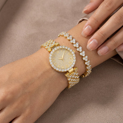 Sæt af Ur og Armbånd Luxe Radiance | Guld