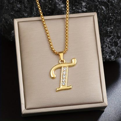 Krystal Accent Initial Halskæde | Guld