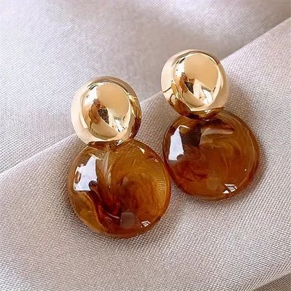 Aurélie Amber Drop Øreringe | Guld