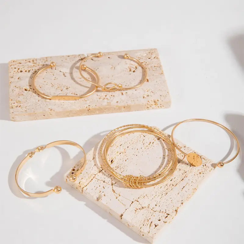 Sæt de Pulseras Elegancia Anudada | Guld