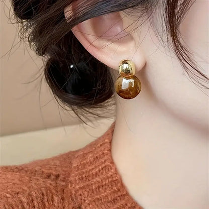 Aurélie Amber Drop Øreringe | Guld