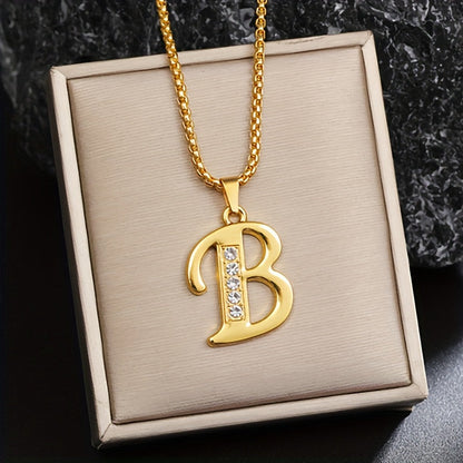Krystal Accent Initial Halskæde | Guld