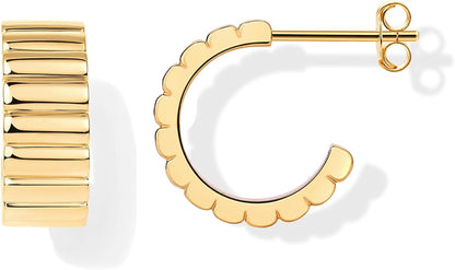 Klassiske Relief Øreringe | Guld