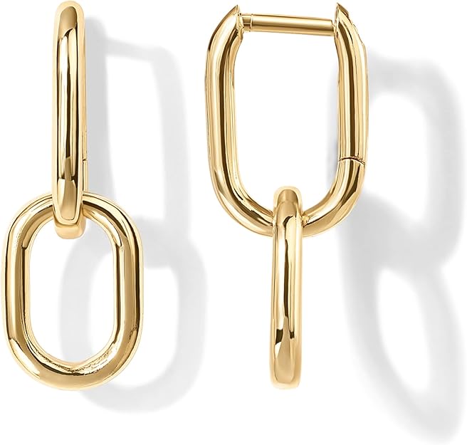 Øreringe med kæde | Guld