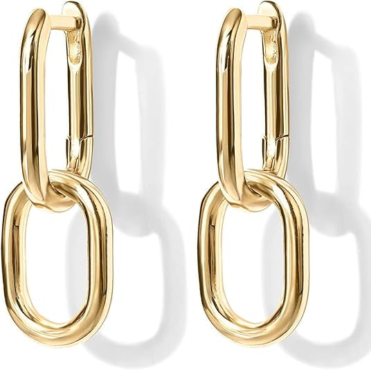 Øreringe med kæde | Guld