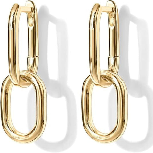 Øreringe med kæde | Guld