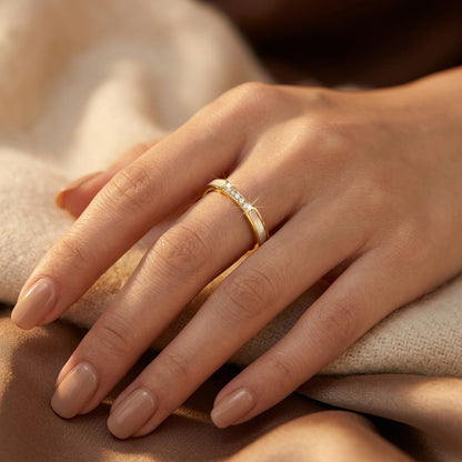 Ring Band med Guldindlæg