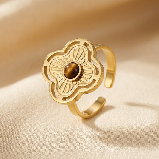 Åben Blomsterring i Guld