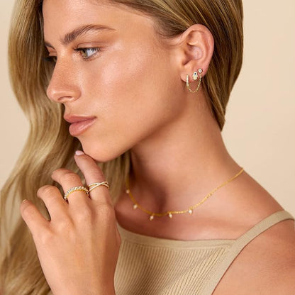 Adella Aretes de Cadena | Guld