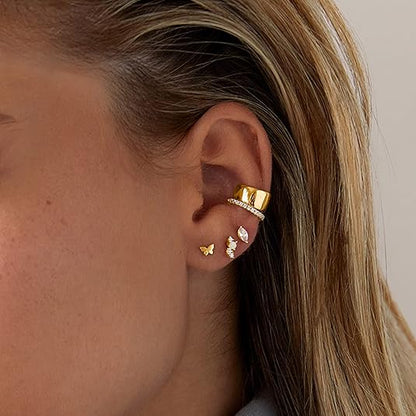 Perleformede Øreringe | Guld