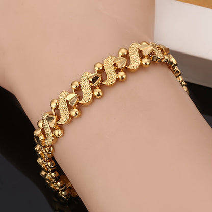 Lily Bølgeprydet Armbånd | Guld