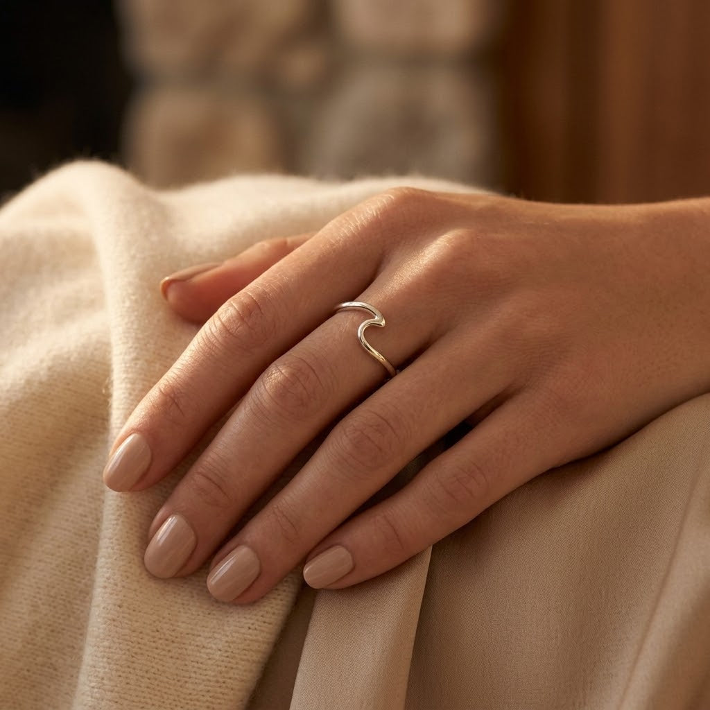Minimalistisk Åben Ring i Sølv