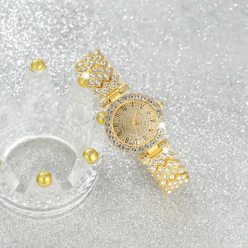 Sæt af Ur og Armbånd Luxe Radiance | Guld