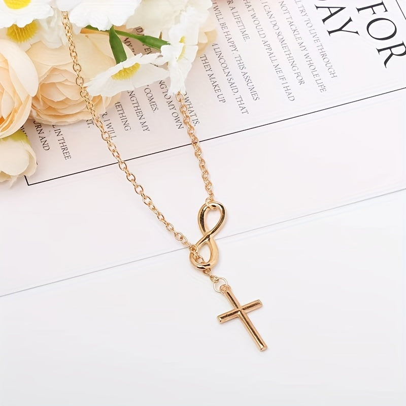 Eternal Cross Pendant Necklace | Hvidguld