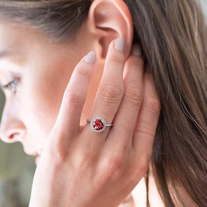 Crimson Glow Promise Ruby Ring | Hvidguld