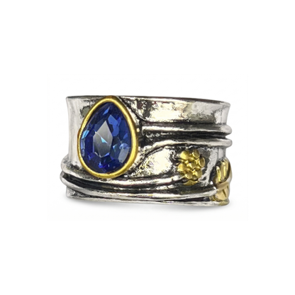 Bohemian Sten Meditation Ring | Hvidguld