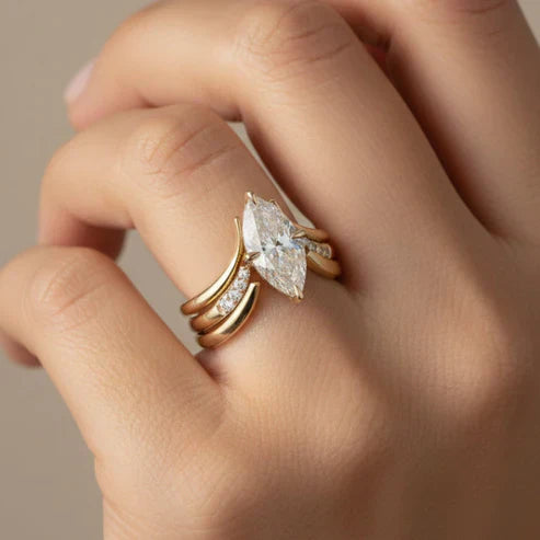 Drop Crown Gold Ring