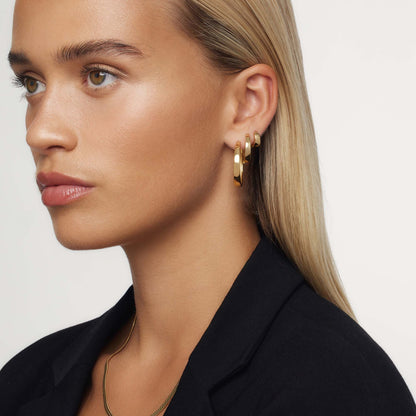 Gia Aretes de Argolla Statement | Guld