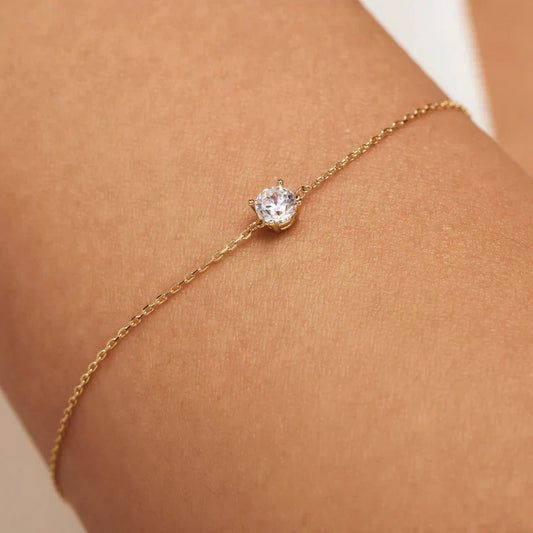 Cléa Armbånd med Moissanitsten | Guld