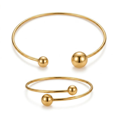Minimalistisk Sæt af Halskæde og Armbånd Glow | Guld