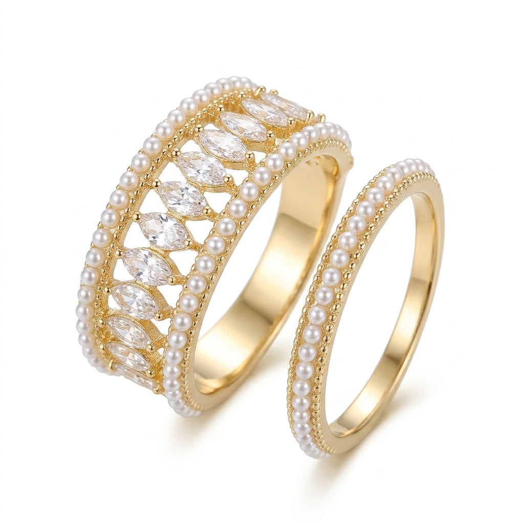 Elodie Vance Ring Sæt | Guld