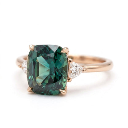 Vintage Stil Grøn Sten Ring | Guld