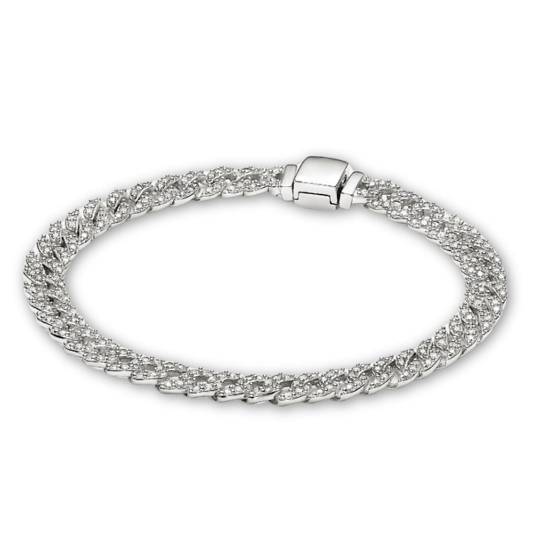 Cuban Pavé Armbånd | Guld