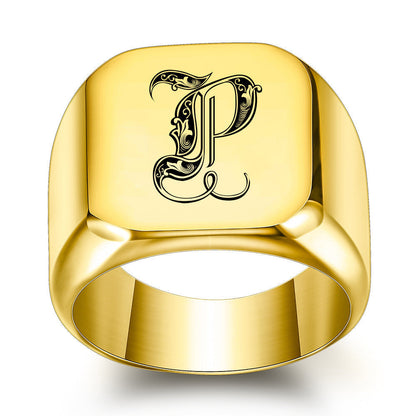 Klassisk Noble Initial Ring | Guld