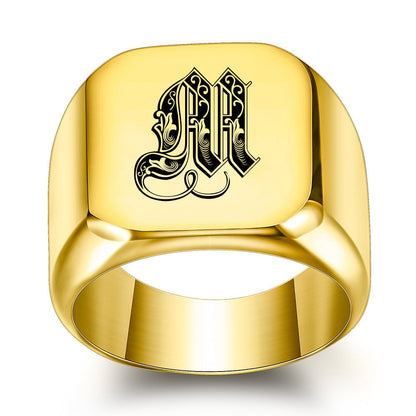Klassisk Noble Initial Ring | Guld