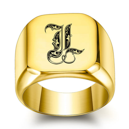 Klassisk Noble Initial Ring | Guld