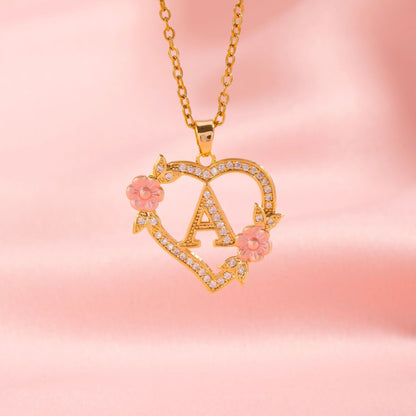 Blomstercharme Initial Halskæde | Guld