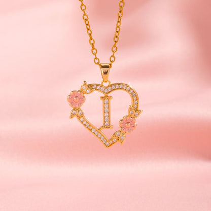 Blomstercharme Initial Halskæde | Guld
